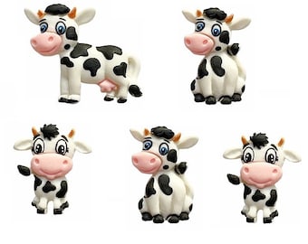 Mooo! - Cows - Shelly's Buttons & More Flat Back Embellishments - Novelty Theme Pack