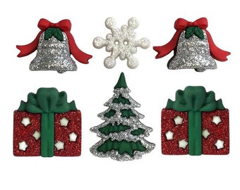 All That Glitters ~ Christmas Buttons Galore Embellishment Buttons ~ Novelty Theme Pack