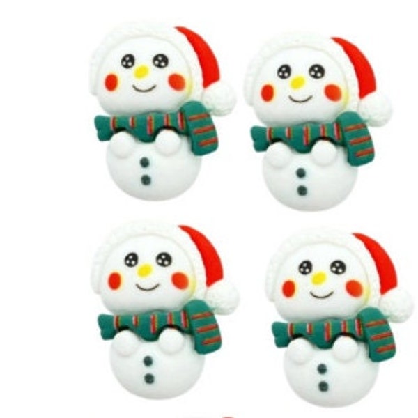 Happy Snowmen ~ Christmas Embellishments ~ Let's Get Crafty Flat Back Embellishments ~ Novelty Theme Pack