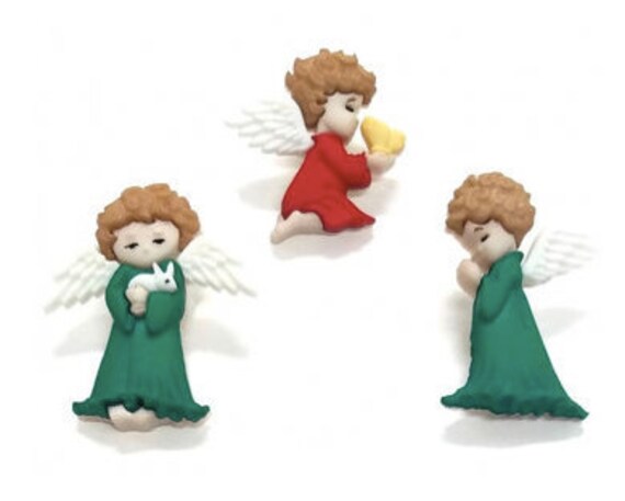 DRESS IT UP Buttons Cherished Angels 8979 Xmas Embellishment