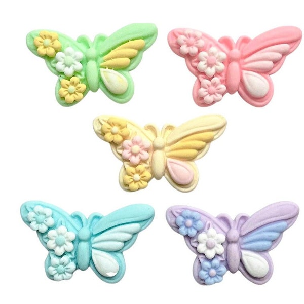 Butterflies in Flight ~ Shelly's Buttons and More - Flat Back Embellishments ~ Novelty Theme Pack