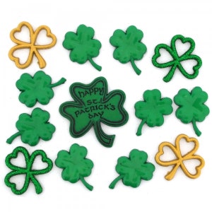 Erin Go Bragh ~ St. Patrick&#39;s Day ~ Dress It Up Embellishment Buttons ~ Jesse James Novelty Buttons Theme Pack