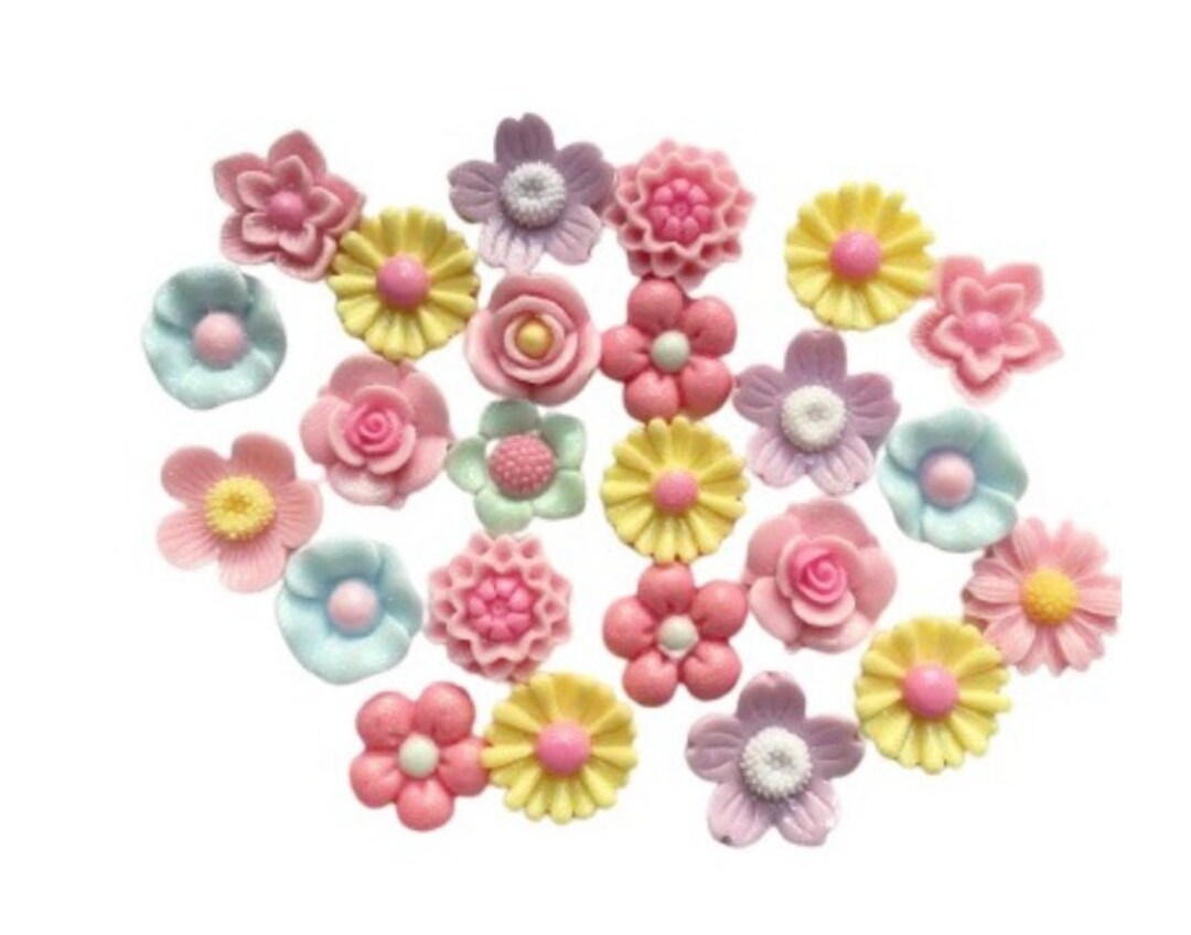 Pastel Posies 8 Pieces Let's Get Crafty / Shelly's Buttons & More Flat ...