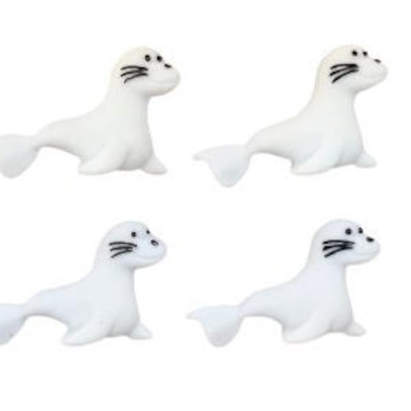 Focas ~ Polo Norte ~ Botones decorativos "Hagamos manualidades" ~ Paquete temático de botones novedosos