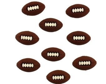 Footballs ~ Shelly's Buttons and More - Embellishment Buttons ~ Sports Novelty Buttons Theme Pack