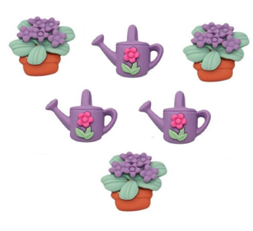 Pretty as a Flower ~ Shelly's Buttons & More - Flat Back Embellishments ~ Novelty Theme Pack