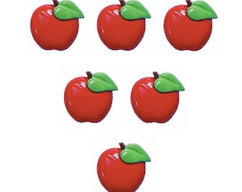 Large Red Apple Button Set ~ Shelly's Buttons and More - Embellishment Buttons ~ Novelty Theme Pack