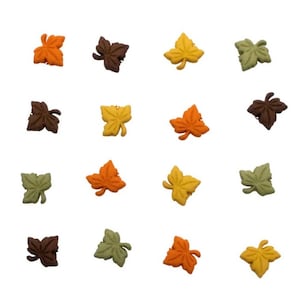 May include: Assortment of 15 felt leaf embellishments in various colors, including brown, orange, yellow, and green. The leaves are in a variety of shapes and sizes, and they are perfect for adding a touch of autumn to your crafts.