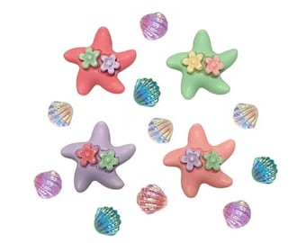 Starfish Dream ~ Shelly's Buttons and More Flat Back Embellishments ~ Novelty Theme Pack
