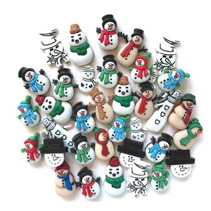 Snowmen Button Assortment - 25 pieces - Christmas Collection Buttons Galore & More Embellishment Buttons Novelty Theme Pack