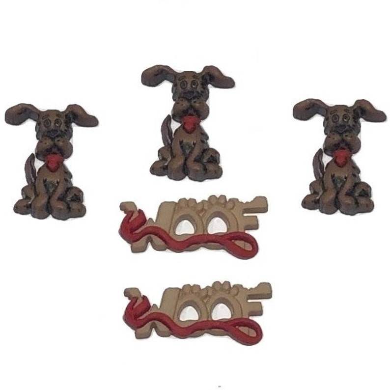 Woof Woof Dog Buttons Dress It up Embellishment Buttons Etsy