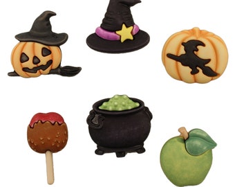 The Witching Hour ~ Halloween Buttons Galore Embellishments ~ Novelty Buttons Theme Pack