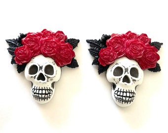 Madame Gothic Skull ~ Halloween Embellishment Buttons ~ Let's Get Crafty Novelty Buttons
