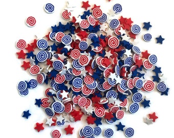 Firecrackers ~ Sprinkletz ~ 4th of July America Collection Buttons Galore & More Embellishments
