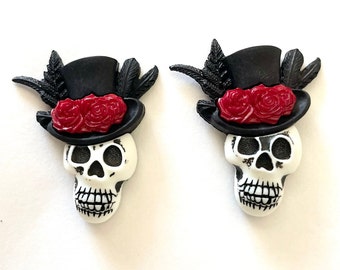 Sir Gothic Skull ~ Halloween Embellishment Buttons ~ Let's Get Crafty Novelty Buttons