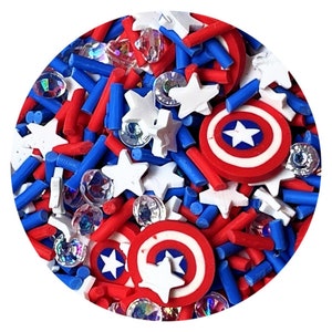 Captain America ~ Sprinkles Shaker Mix ~ Shelly&#39;s Buttons & More Polymer Clay Embellishments