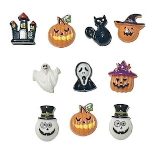 Itty Bitty Halloween Embellishment Set ~ Shelly's Buttons and More - Flat Back Embellishments ~ Novelty Theme Pack - Craft Scrap Sewing