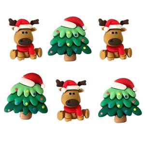 Celebrate the Season Embellishments ~ Shelly&#39;s Buttons and More ~ Flat Back Christmas Tree & Reindeer Embellishments ~ Novelty Theme Pack