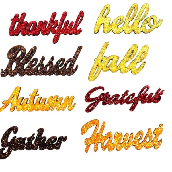 Autumn Sparkling Sentiments ~ Buttons Galore & More Embellishment Buttons ~ Novelty Buttons Theme Pack