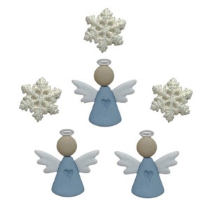 Ángeles escandinavos - Botones navideños - Botones decorativos Shelly's Buttons & More - Paquete temático novedoso