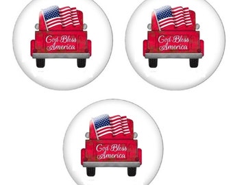 God Bless America Cabochons ~ 4th of July Patriotic Flat Back Embellishments ~ Shelly's Buttons and More - Novelty Theme Pack