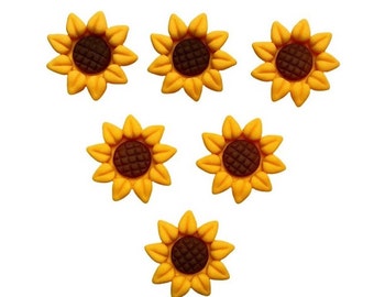 Fall Sunflowers - Shelly's Buttons & More Flat Back Embellishments ~ Novelty Buttons Theme Pack