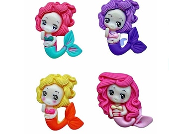 Mermaid Friends ~ Shelly's Buttons & More - Flat Back Embellishments ~ Novelty Theme Pack