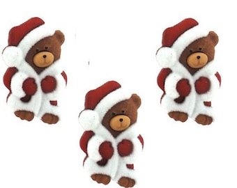 Santa Bear ~ Dress It Up ~ Jesse James Embellishment Buttons Novelty Theme Pack