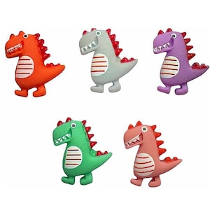 Dancing Dinosaurs - Shelly's Buttons & More - Flat Back Embellishments ~ Novelty Theme Pack