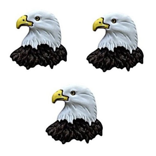 Bald Eagles ~ Let's Get Crafty Embellishment Buttons ~ USA Patriotic Novelty Buttons Theme Pack