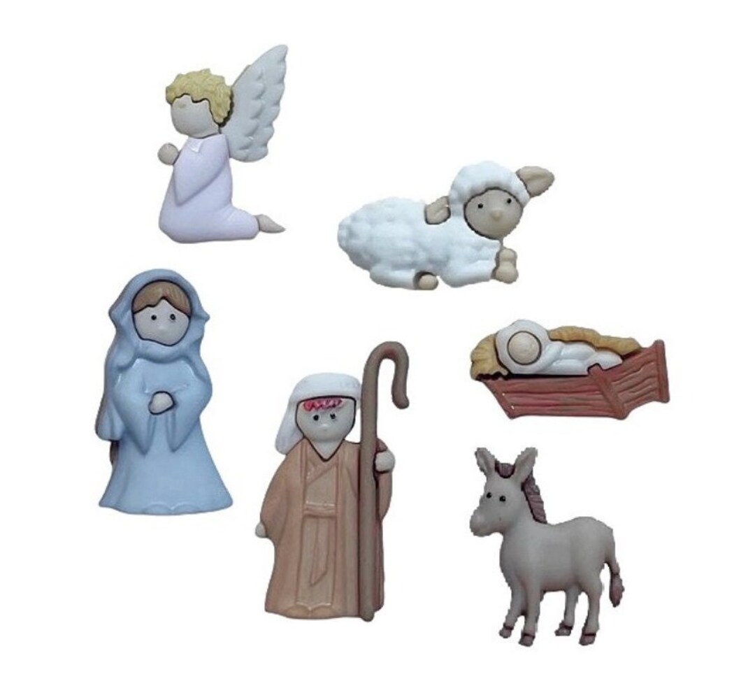 50 Pack of Nativity Novelty Buttons Theme Pack Craft Scrap Etsy