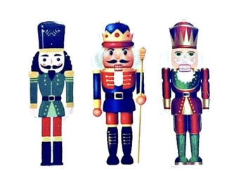 Nutcrackers ~ Printed Buttons ~ Flat Back Embellishments ~ Shelly's Buttons and More ~ Christmas Embellishments ~ Novelty Theme Pack