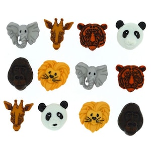 Animal World ~ Dress It Up Embellishments ~ Jesse James Novelty Buttons Theme Pack