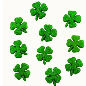 Glitter Shamrocks ~ St. Patrick&#39;s Day ~ Buttons Galore & More Embellishment Buttons ~ Novelty Buttons Theme Pack