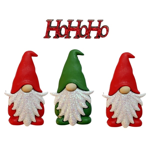 Ho Ho Gnome ~ Shelly's Buttons and More ~ Christmas Gnome Embellishment Buttons ~ Novelty Theme Pack