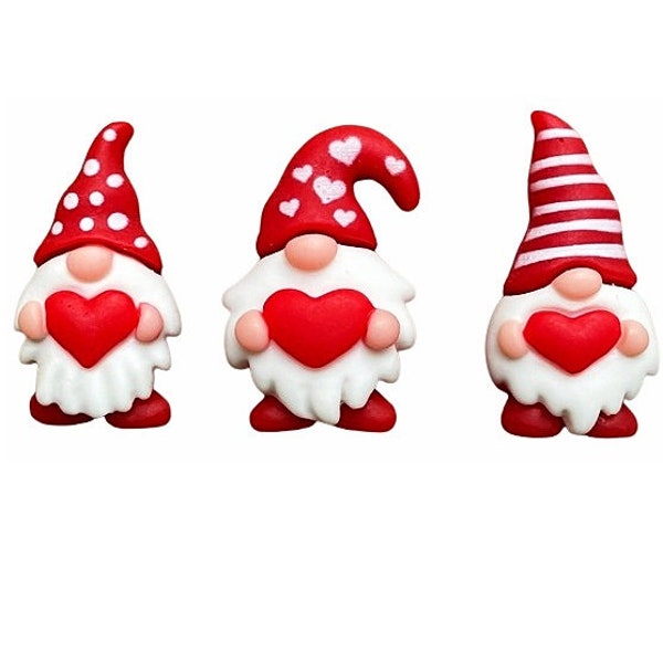 Valentine Buds ~ Valentine Embellishments ~ Shelly's Buttons and More - Flat Back Gnome Embellishments ~ Novelty Theme Pack