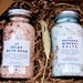 LUXURY BATH SALTS gift set in jar, epsom & Himalayan salt aromatherapy lavender bath salt soak bath set for her in glass jars Christmas gift 