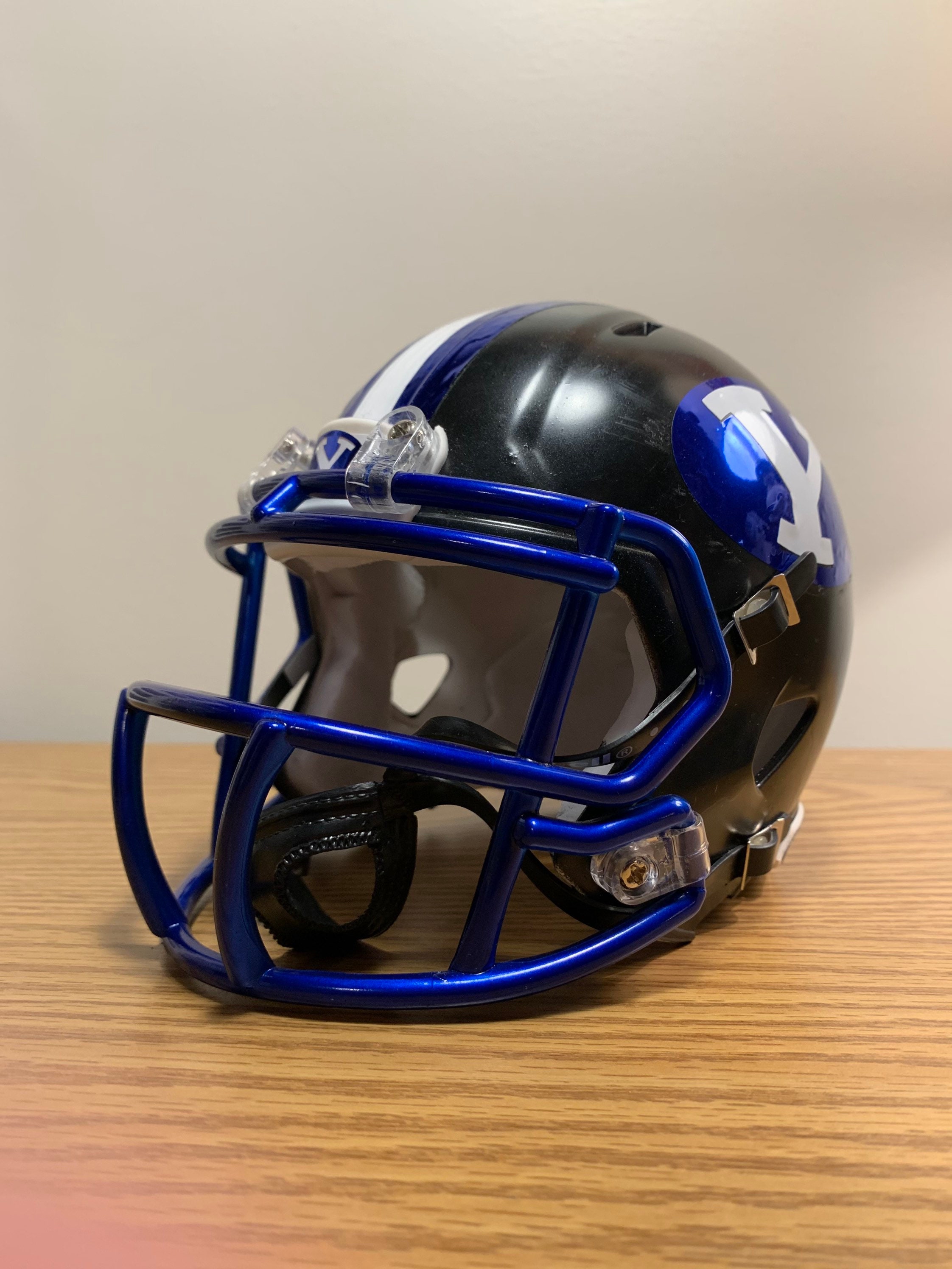 Blackout BYU Oval Y Mini Helmet Etsy