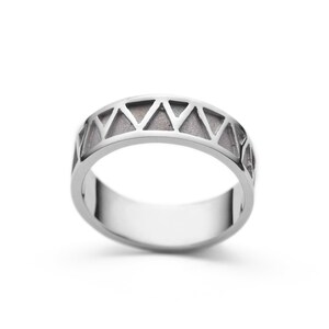 Oxidized streling silver rush with DD102A triangular pattern