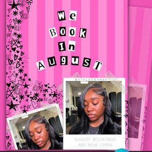 August Booking Flyer, DIY Booking flyer, Flyer for Hair, Nails, Lashes & Makeup- Back to School Flyer, Canva Template, Book Now Appointments