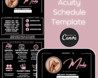 DIY Acuity Scheduling Site, Makeup booking site, lash tech booking site, hair stylist booking site, Canva DIY instant, Acuity booking site