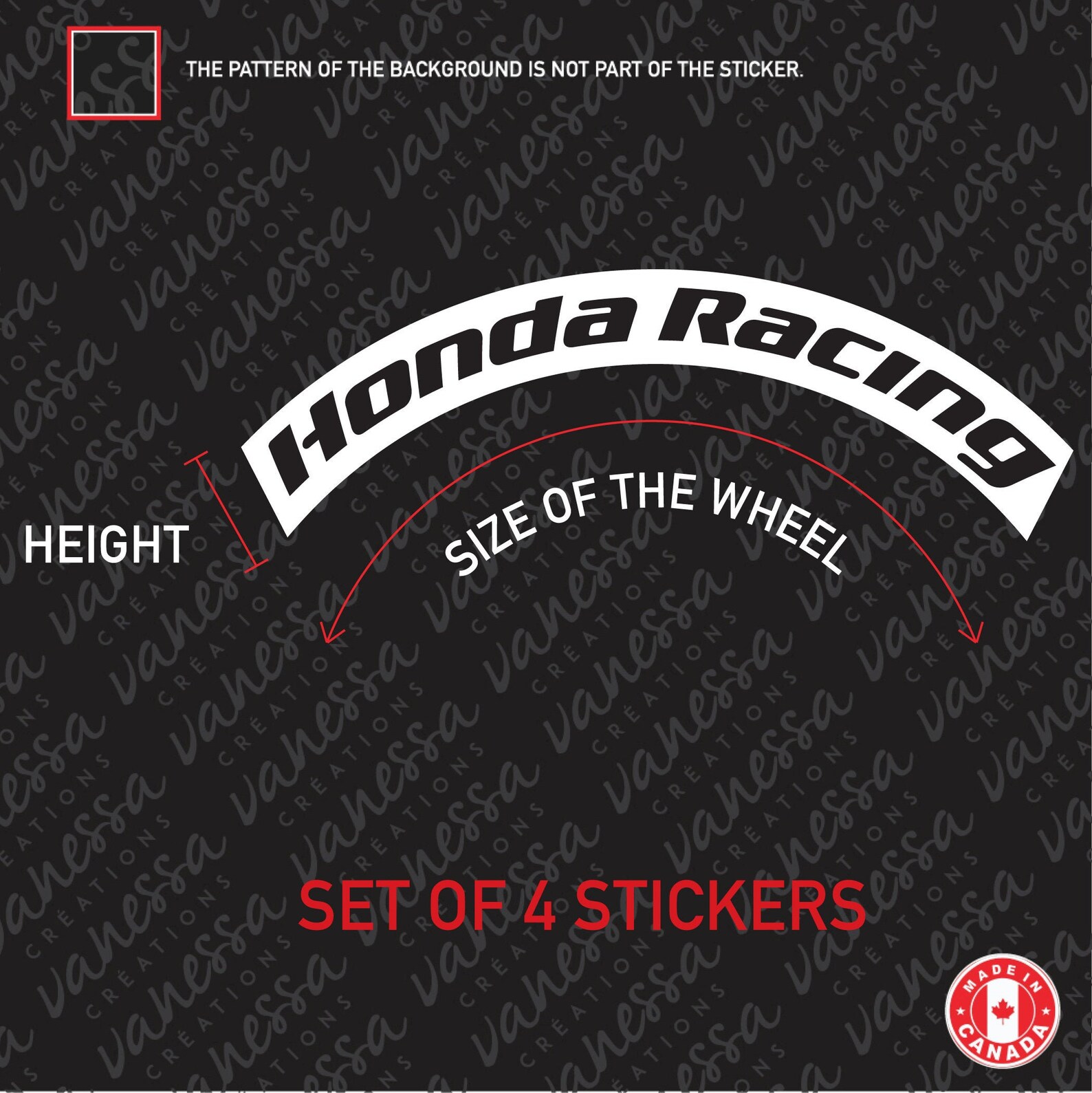 TIREBOMB tire stencil HONDA RACING stance retro style for Etsy