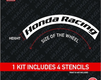 TIREBOMB tire stencil HONDA RACING stance retro style *for paint*