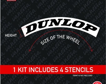 TIREBOMB tire stencil DUNLOP stance retro style *for paint*