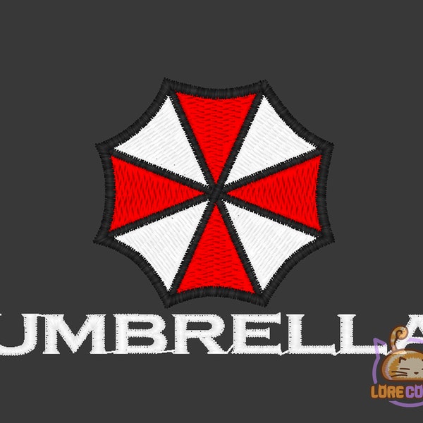 Umbrella Corp Embroidery Design Resident Evil Downloadable Embroidery Matrix 3 Sizes with and Without Frame