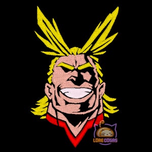 All Might Embroidery Design My Hero Academy Downloadable Embroidery Matrix 4 Sizes