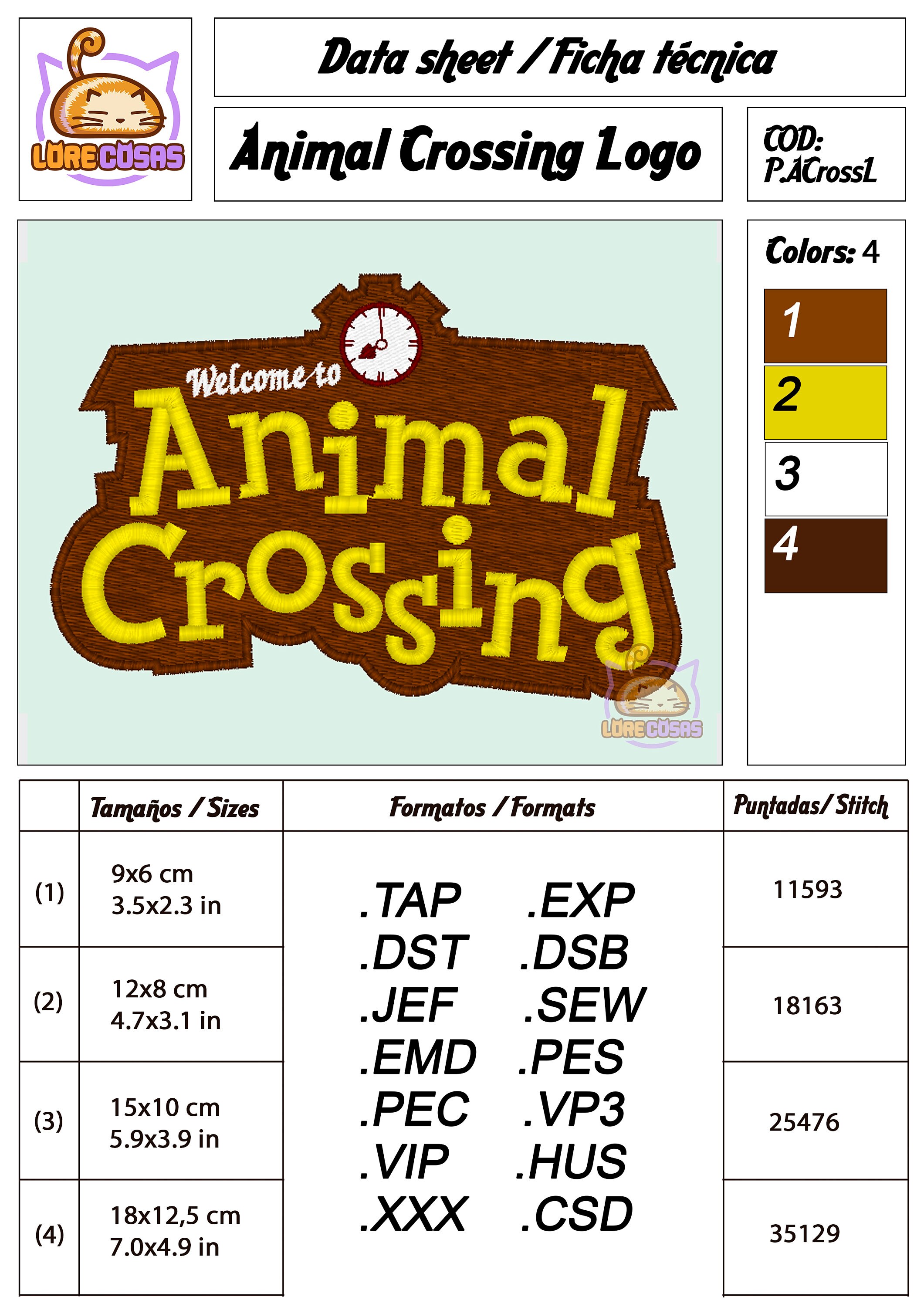 Animal Crossing Logo Embroidery Design Downloadable Embroidery - Etsy