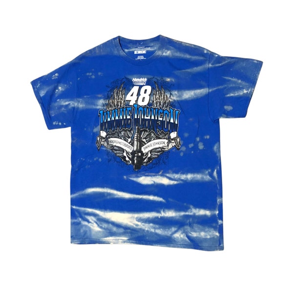 NASCAR BLEACH DYE Jimmie Johnson Graphic T Shirt Size Mens Large