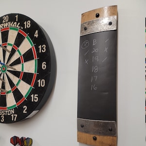 Whiskey Stave Dart Scoreboard Bourbon dartboard rec room gifts Whiskey barrel