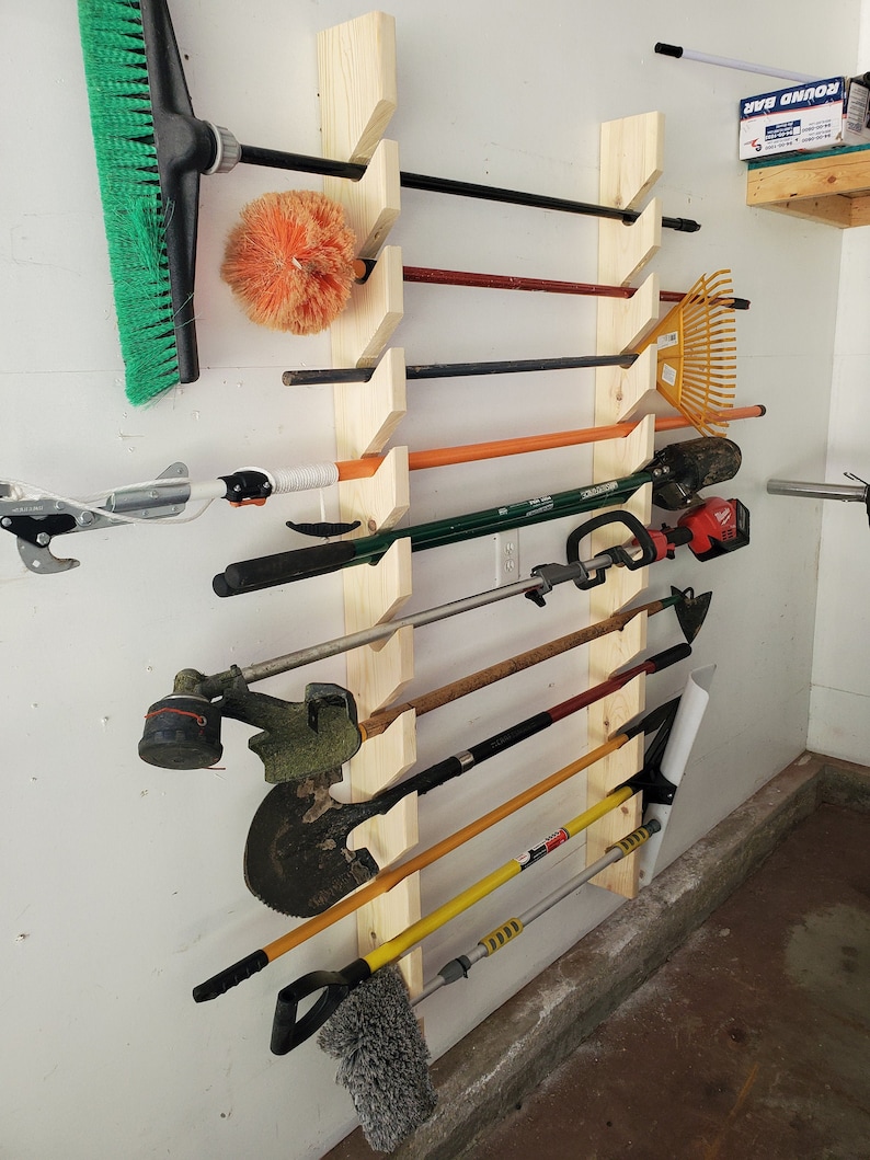 Showel Rack MORE SLOTS* Yard Tool Rack , Garden Tool Rack, Shed, Gardening, Tool ...